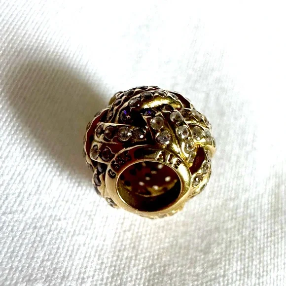 Rare Retired PANDORA Solid 14K Gold 585 Sparkling Love Knot Charm # 7509…